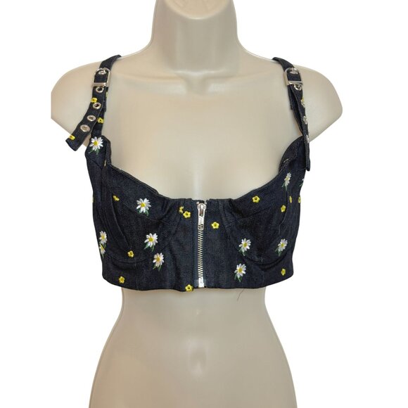 NEW Miaou Opening Ceremony Embroidered Dylan Bra Top NWOT - Size L - Picture 2 of 8